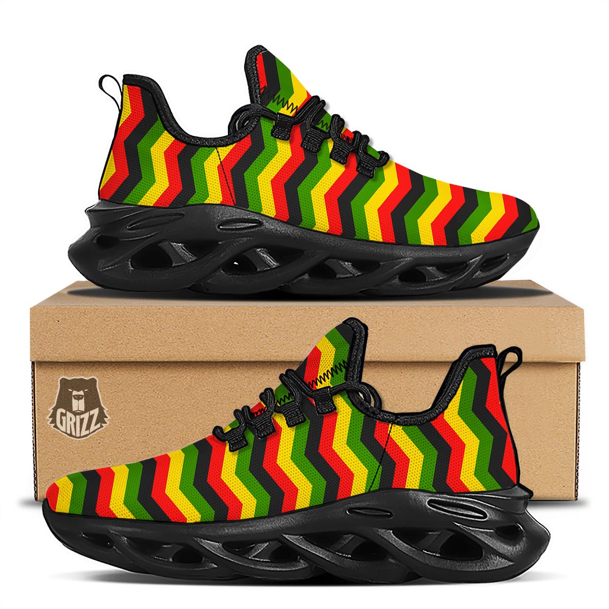Jamaica Reggae Rasta Black Running Shoes-grizzshop