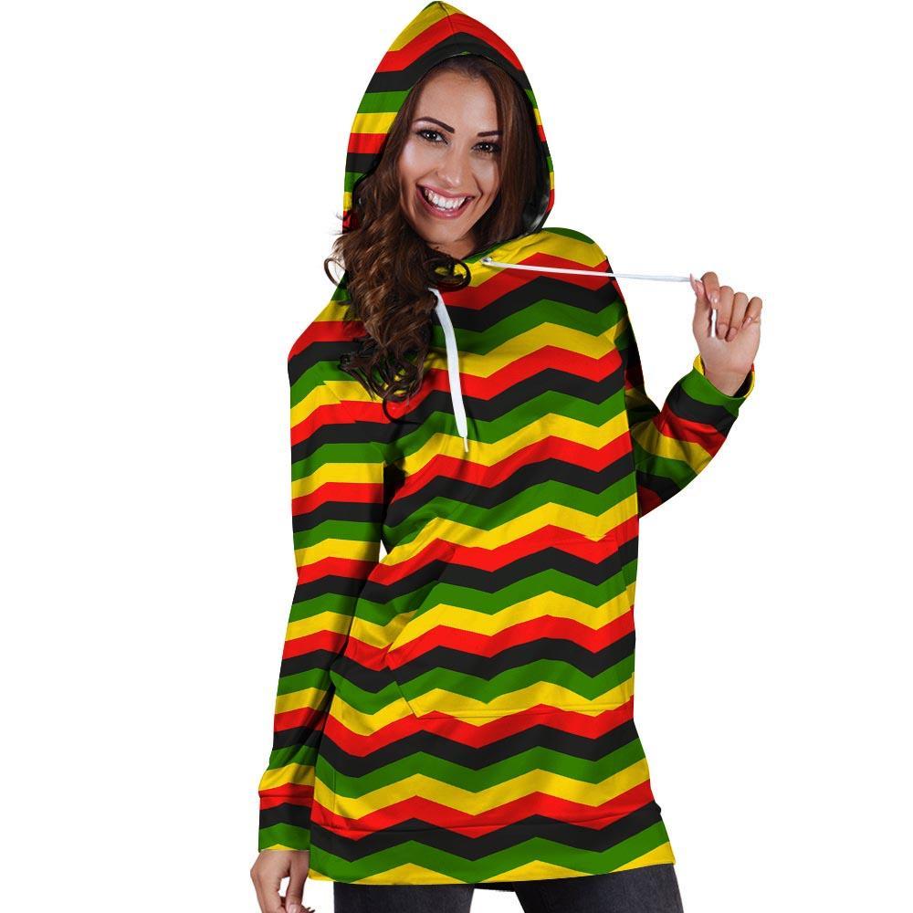 Jamaica Reggae Rasta Hoodie Dress-grizzshop