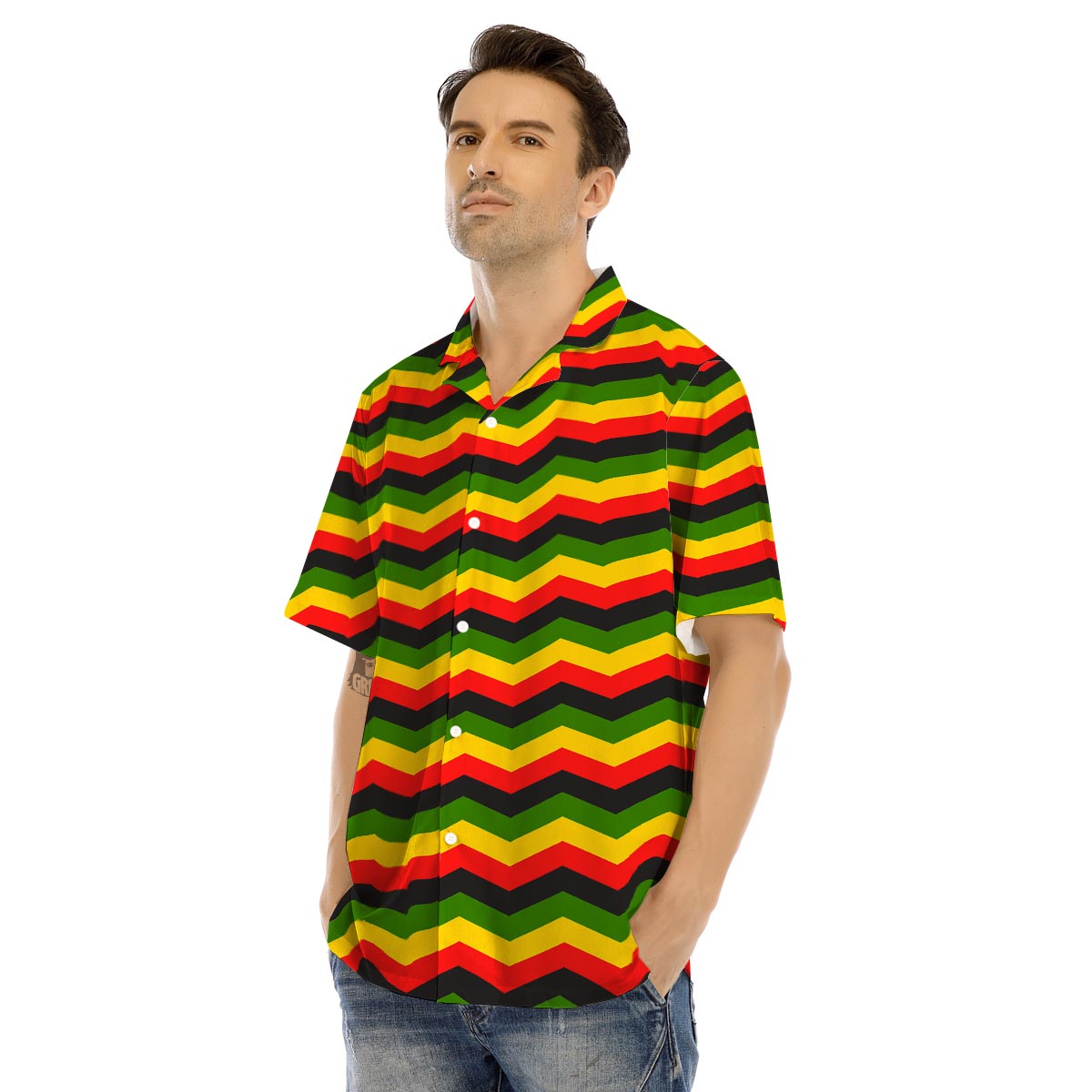 Jamaica Reggae Rasta Men’s Hawaiian Shirt-grizzshop