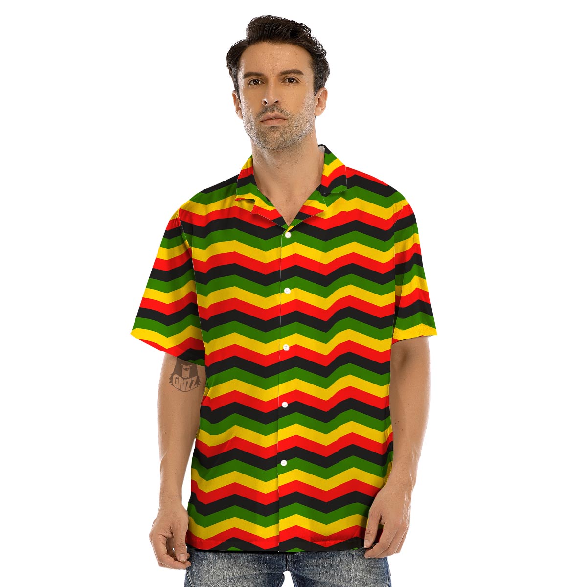 Jamaica Reggae Rasta Men’s Hawaiian Shirt-grizzshop