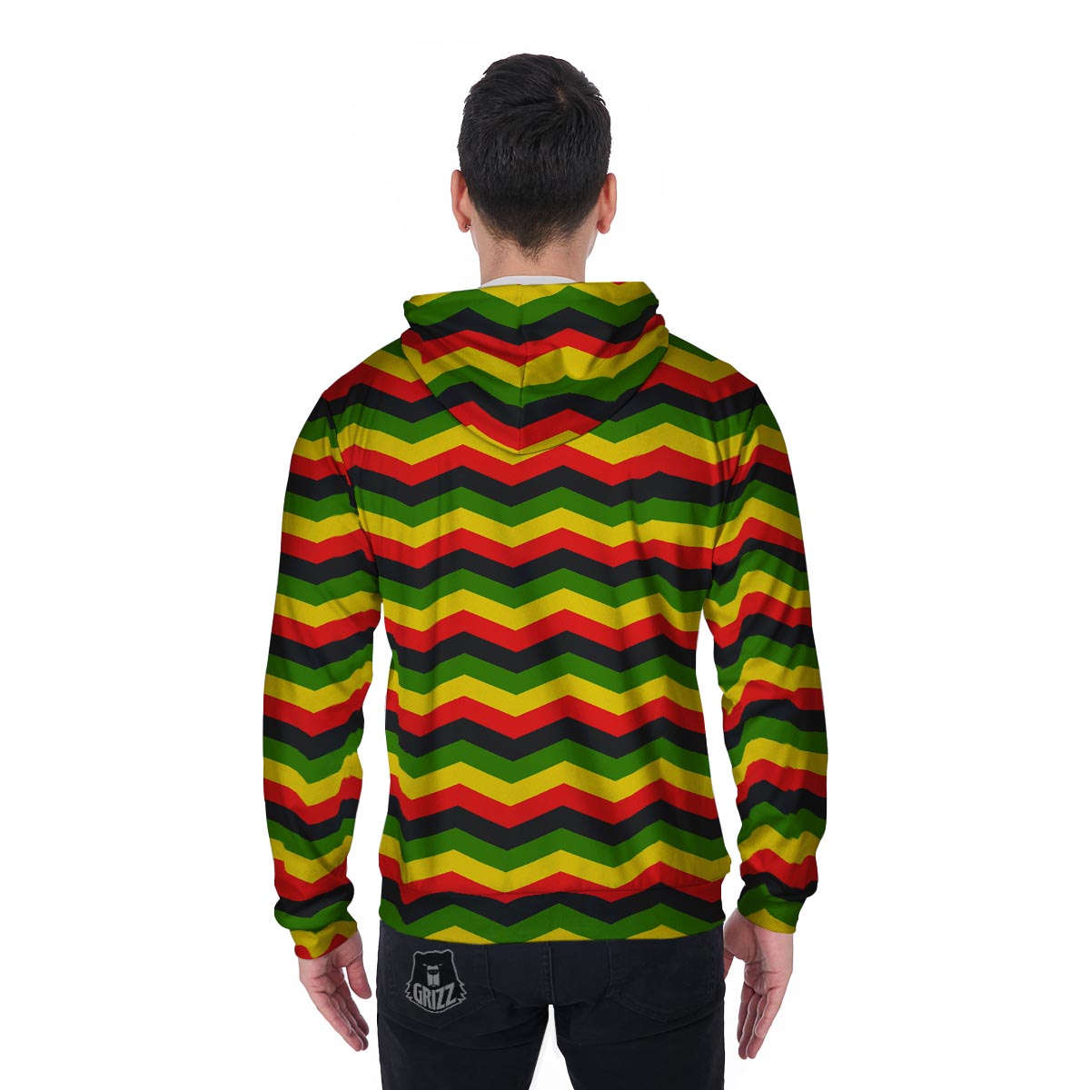 Jamaica Reggae Rasta Men's Zip Up Hoodie-grizzshop