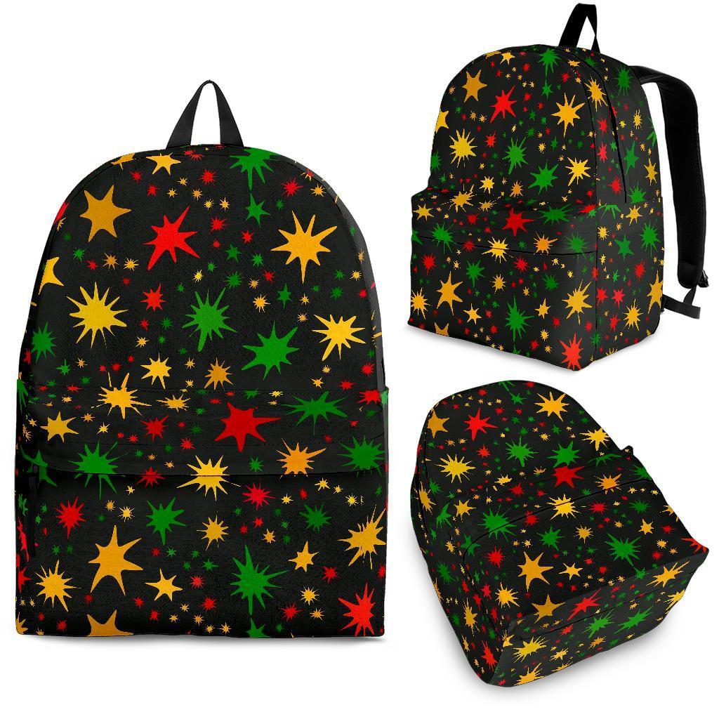 Jamaican Color Pattern Print Backpack-grizzshop
