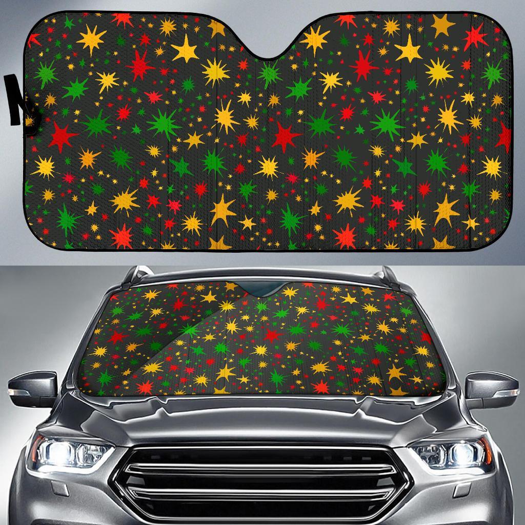 Jamaican Color Pattern Print Car Sun Shade-grizzshop