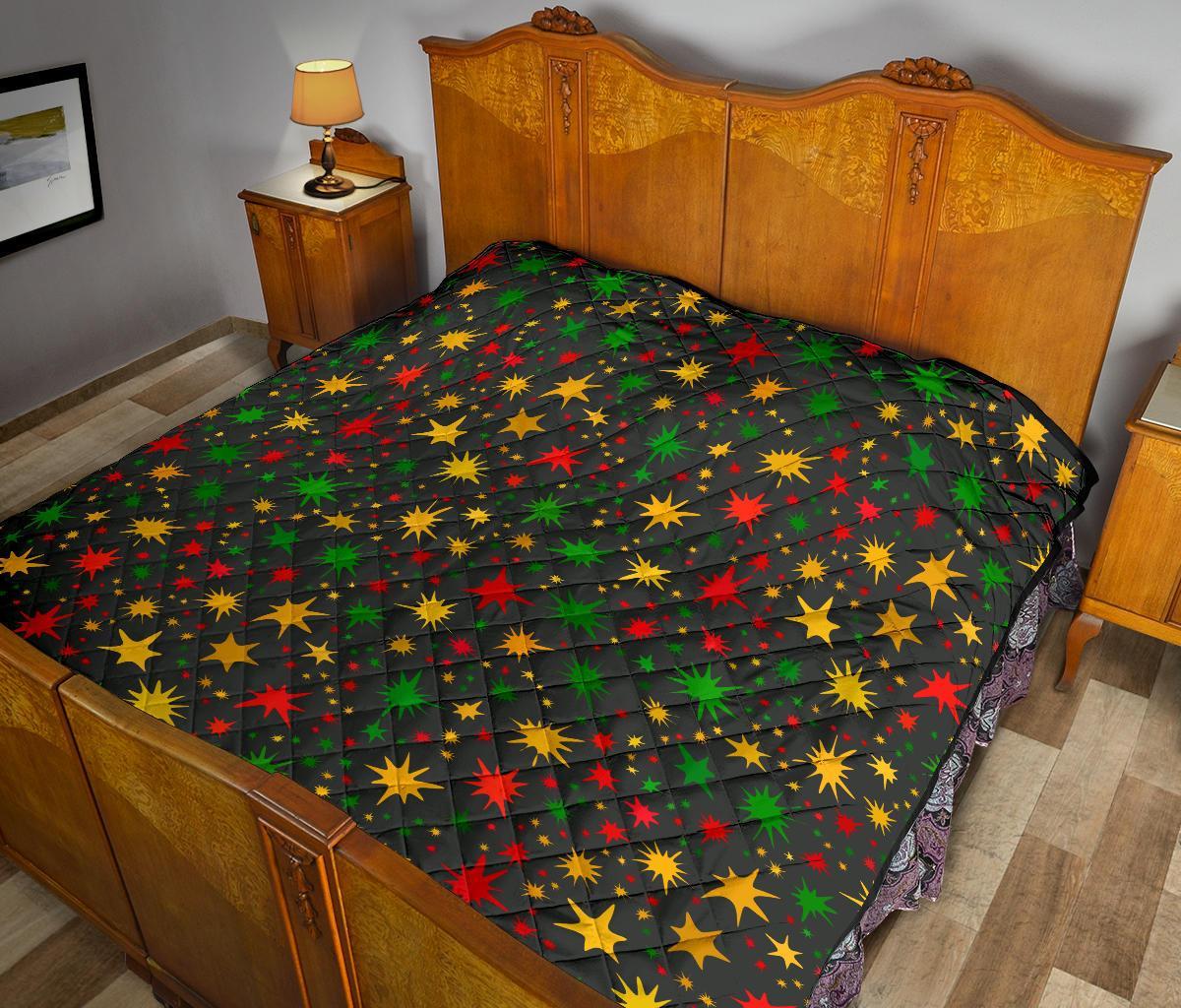 Jamaican Color Pattern Print Quilt-grizzshop