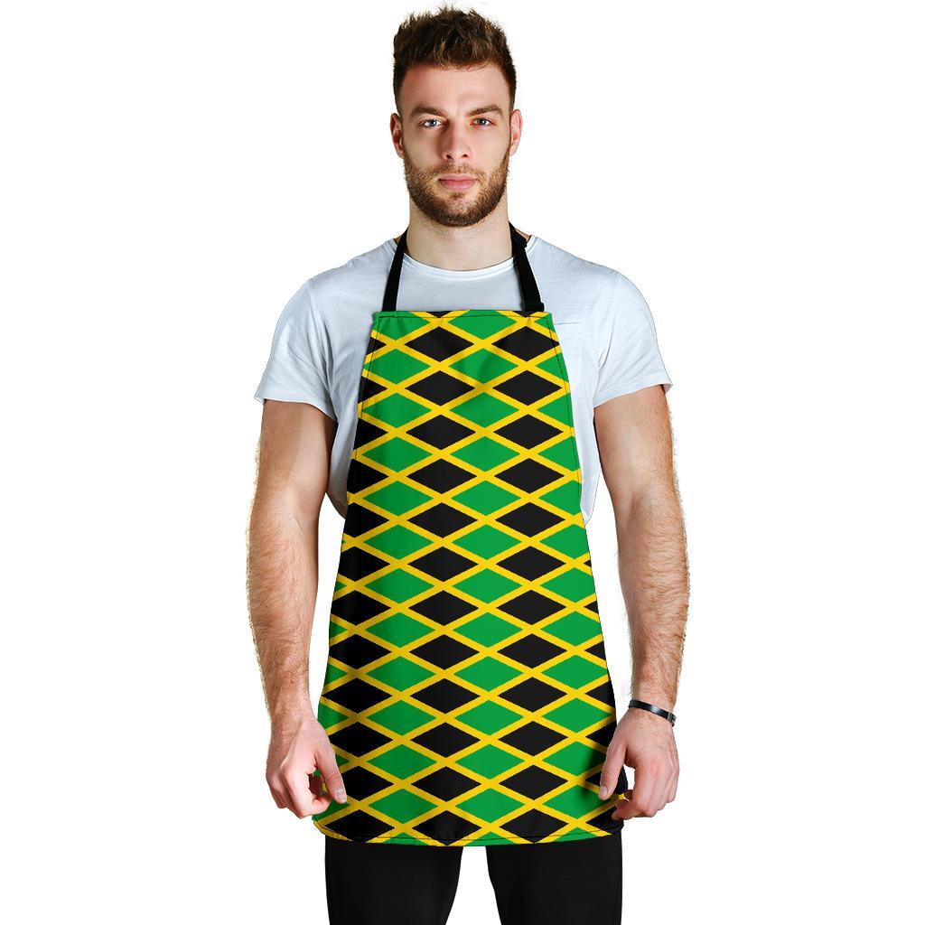 Jamaican Flag Pattern Print Men's Apron-grizzshop
