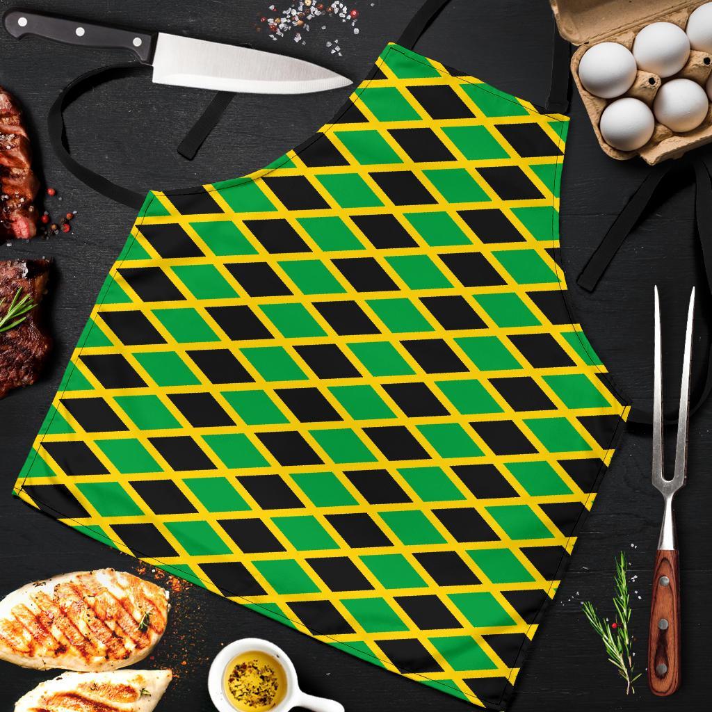 Jamaican Flag Pattern Print Men's Apron-grizzshop