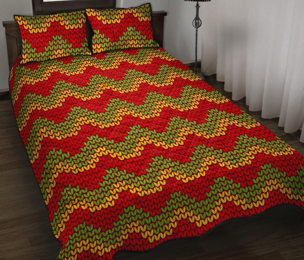 Jamaican Pattern Print Bed Set Quilt-grizzshop