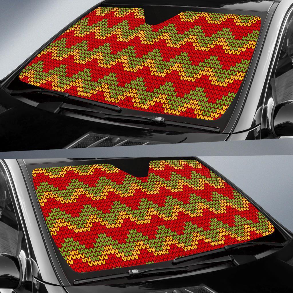 Jamaican Pattern Print Car Sun Shade-grizzshop
