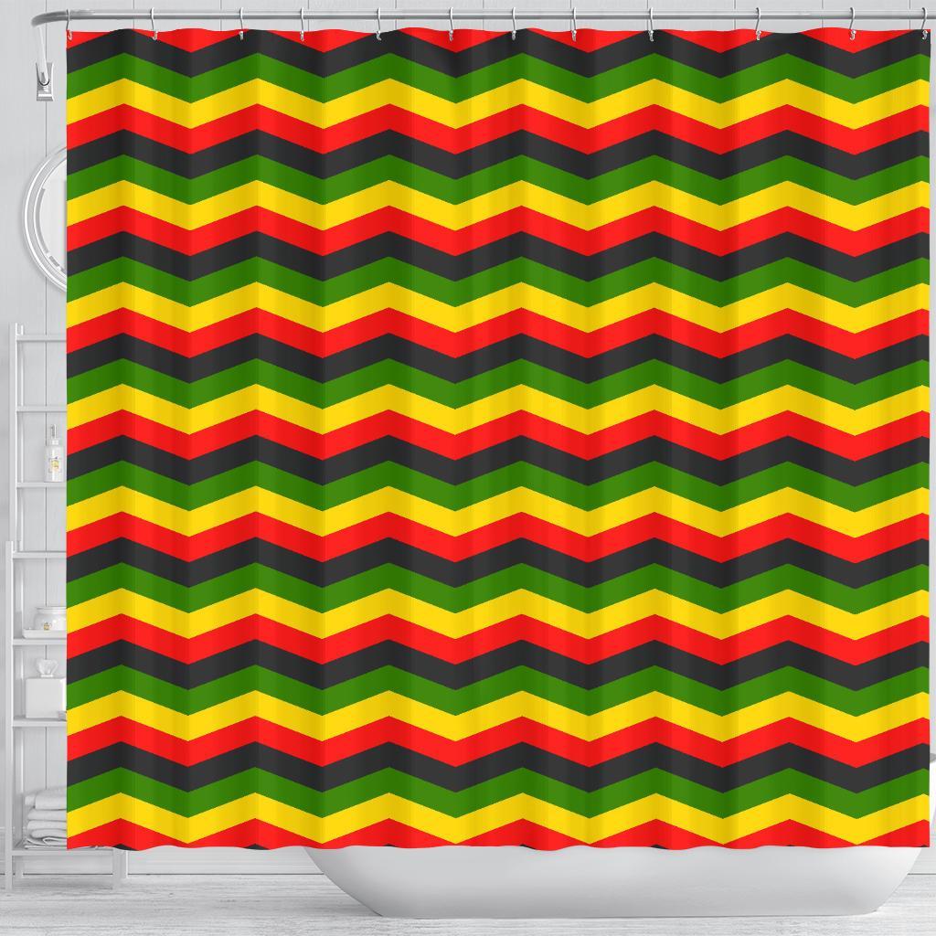 Jamaican Print Pattern Bathroom Shower Curtain-grizzshop
