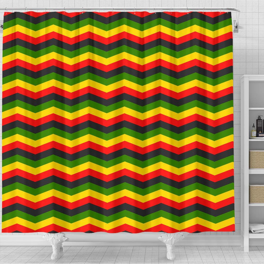 Jamaican Print Pattern Bathroom Shower Curtain-grizzshop