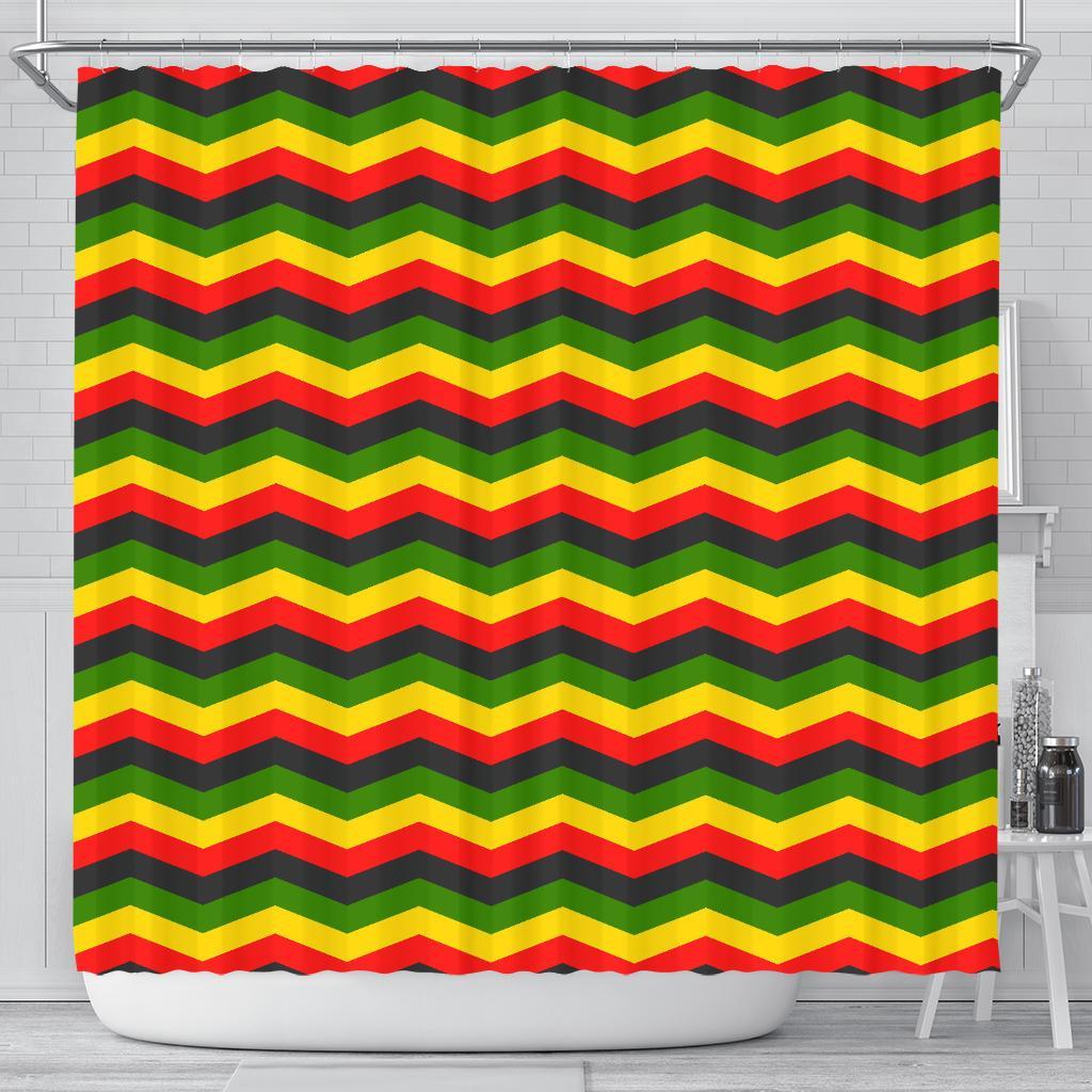 Jamaican Print Pattern Bathroom Shower Curtain-grizzshop