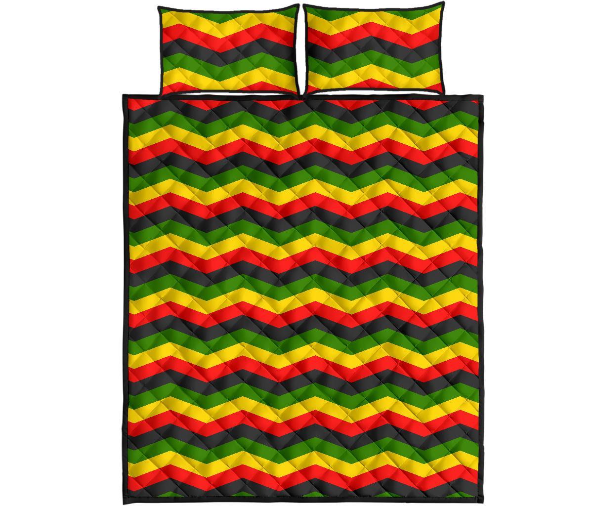 Jamaican Print Pattern Bed Set Quilt-grizzshop