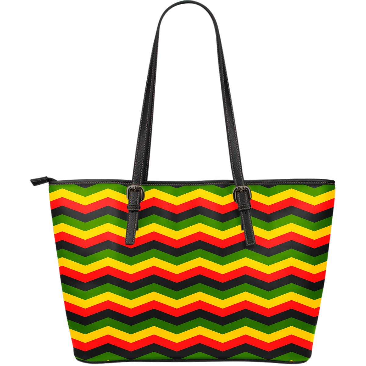 Jamaican Print Pattern Leather Tote Bag-grizzshop