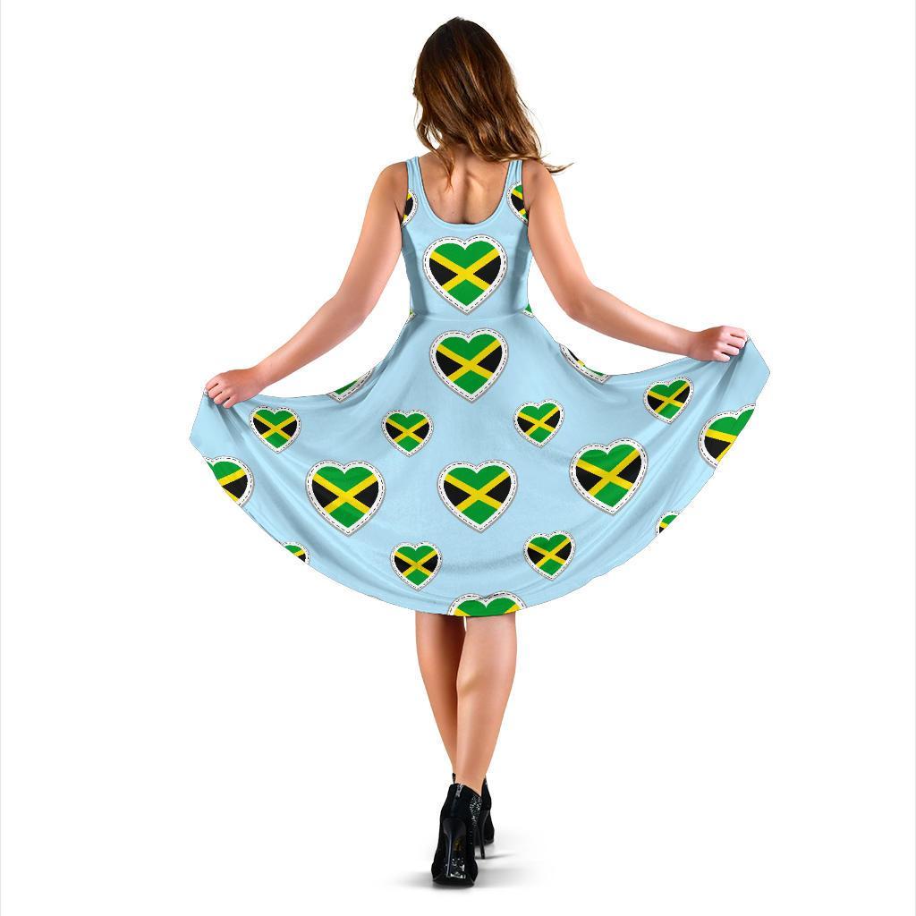 Jamaican Heart Pattern Print Dress-grizzshop