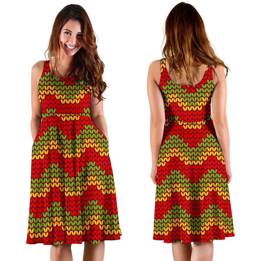 Jamaican Pattern Print Dress-grizzshop