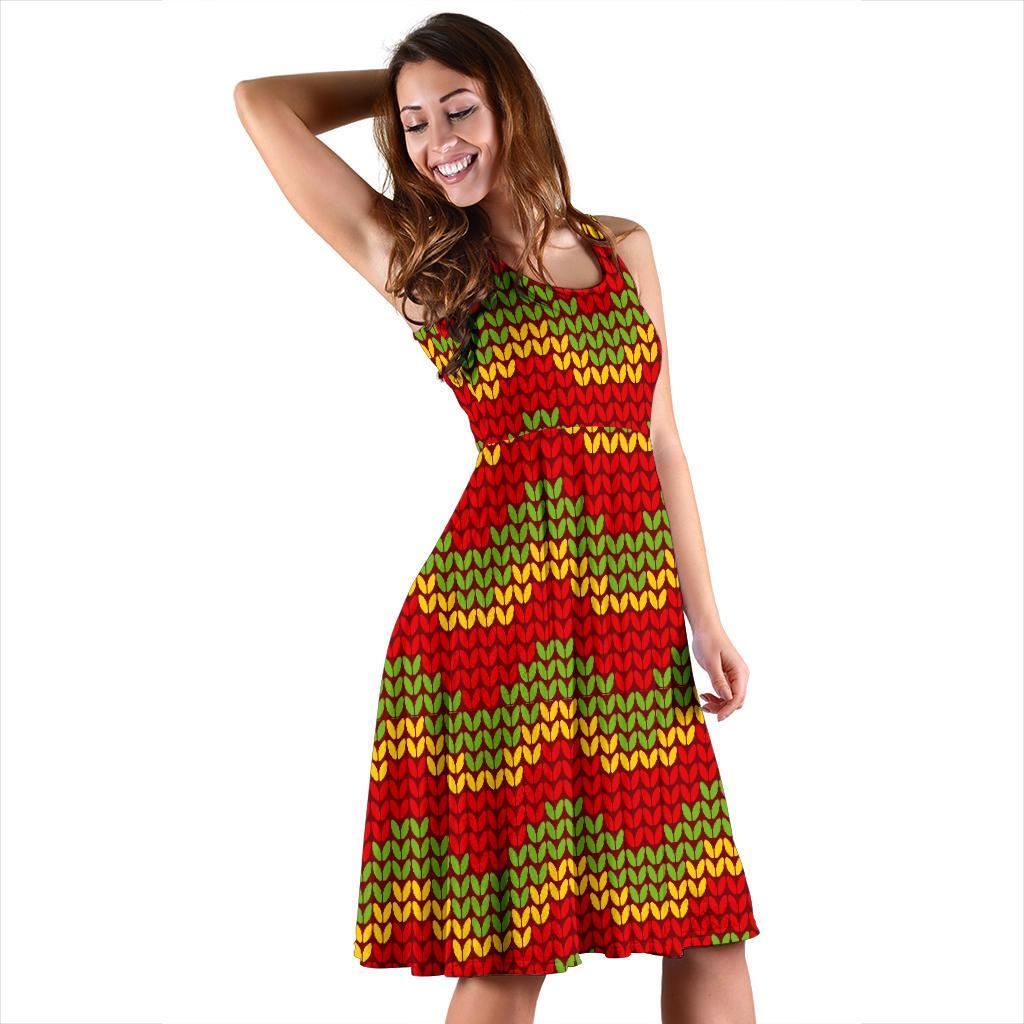 Jamaican Pattern Print Dress-grizzshop