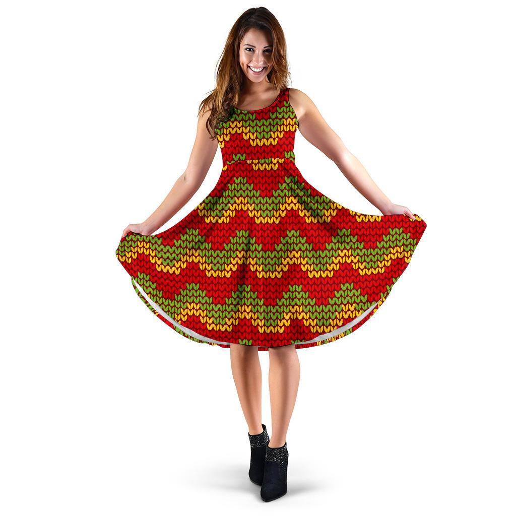 Jamaican Pattern Print Dress-grizzshop