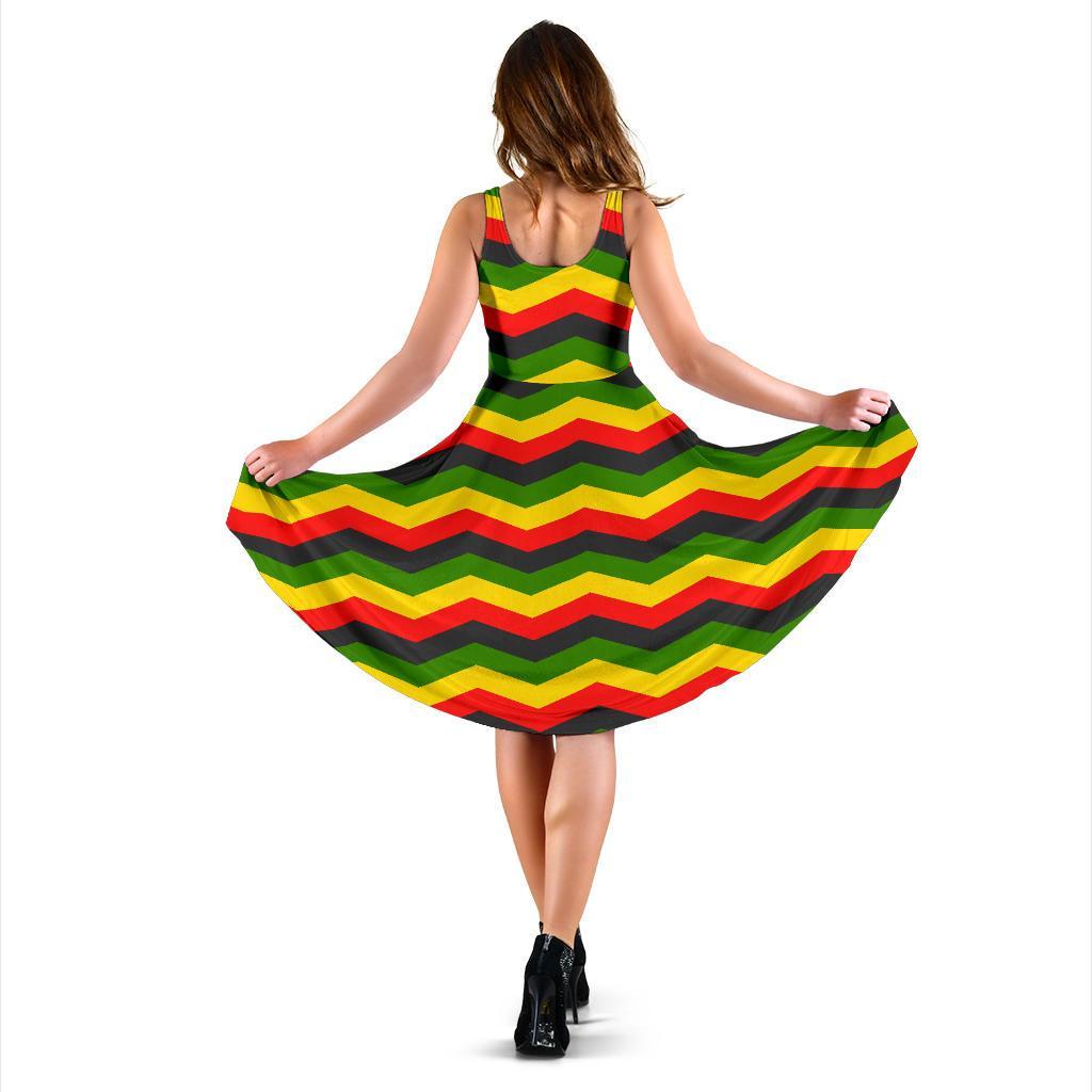 Jamaican Print Pattern Dress-grizzshop
