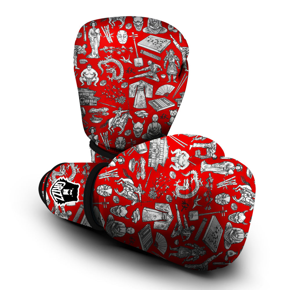 Japan History And Culture Print Pattern Boxing Gloves-grizzshop