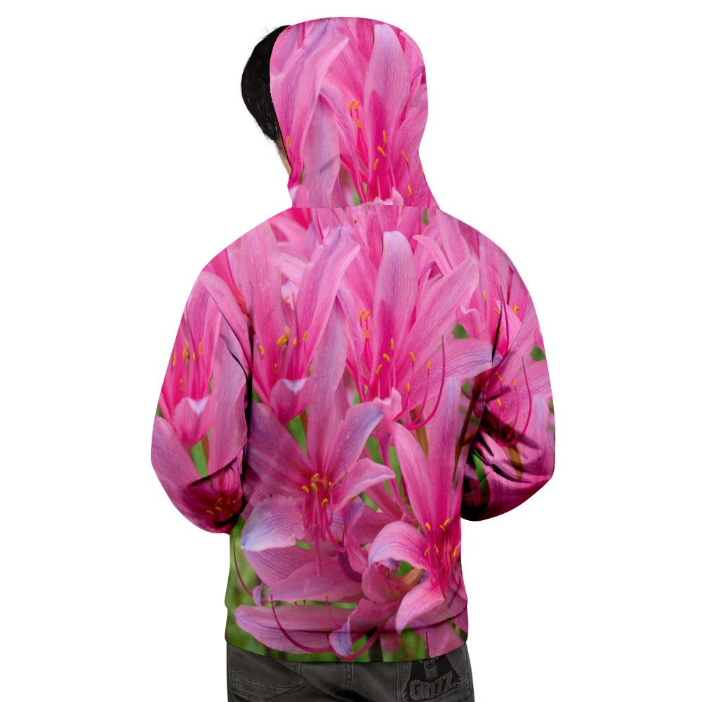 Japanese Amaryllis Purple And Pink Print Men's Hoodie-grizzshop