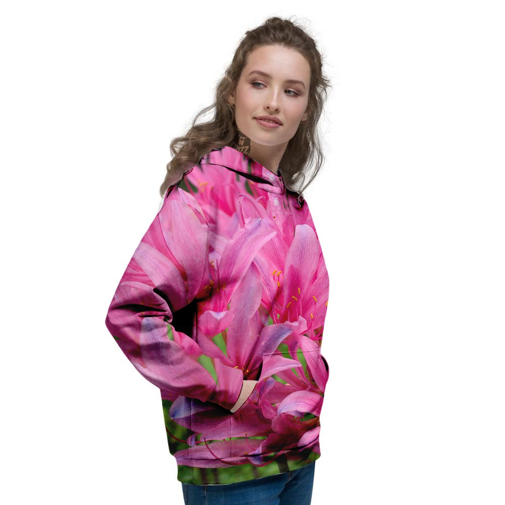 Japanese Amaryllis Purple And Pink Print Women's Hoodie-grizzshop