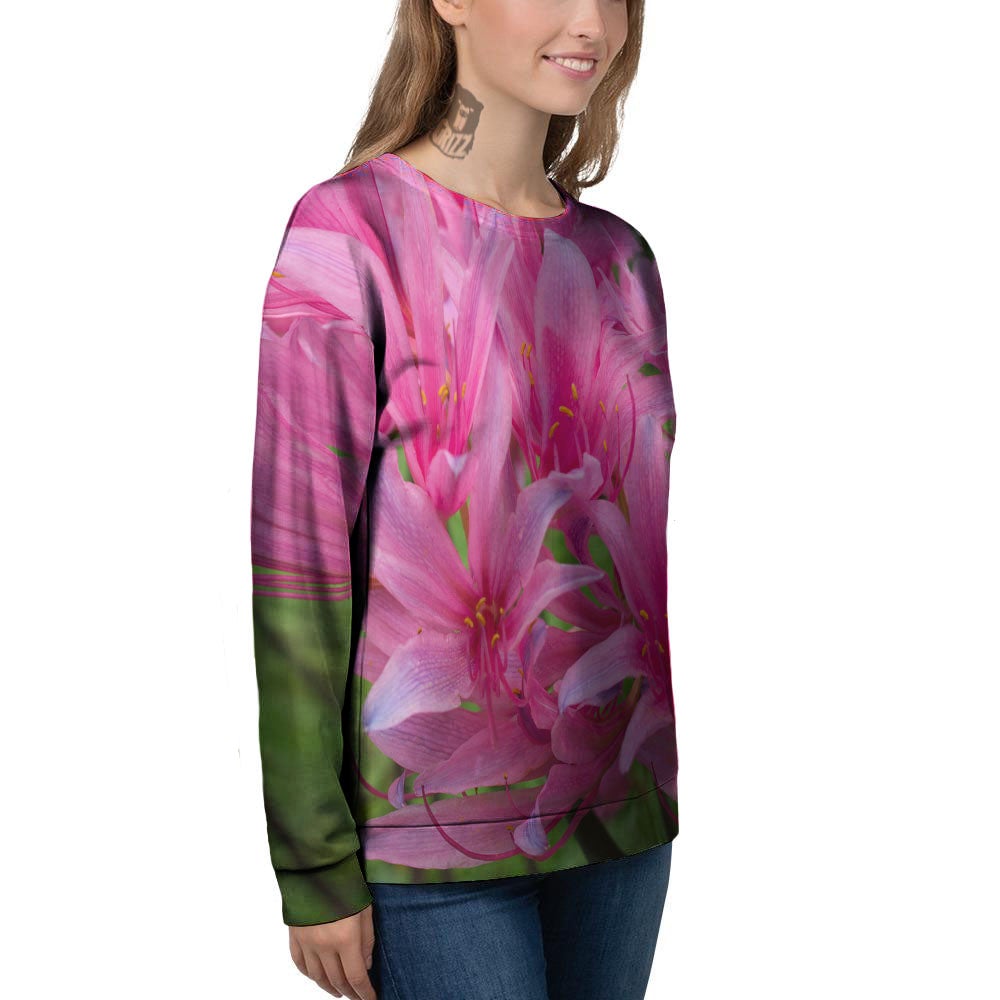 Japanese Amaryllis Purple And Pink Print Women's Sweatshirt-grizzshop