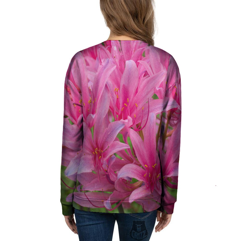 Japanese Amaryllis Purple And Pink Print Women's Sweatshirt-grizzshop
