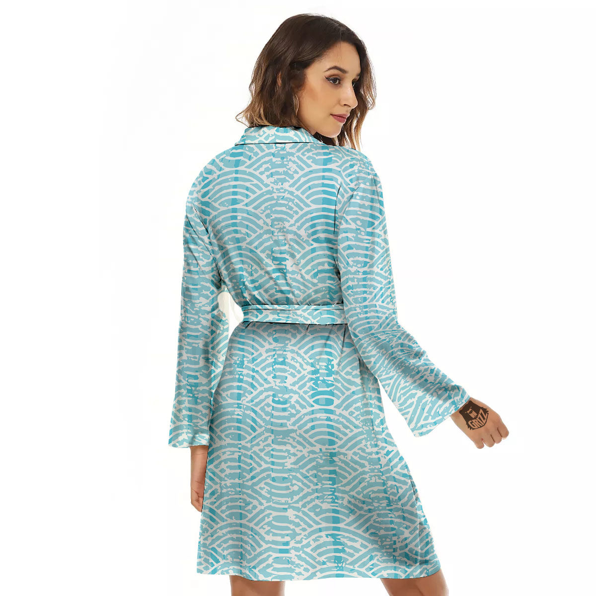 Japanese Great Wave Ancient Print Women's Robe-grizzshop