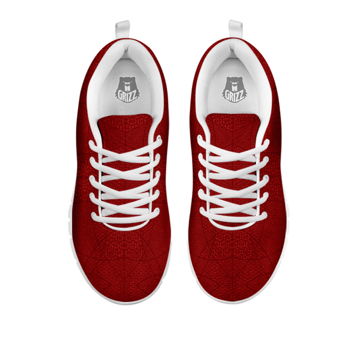 Japanese Red Print Pattern White Sneaker-grizzshop