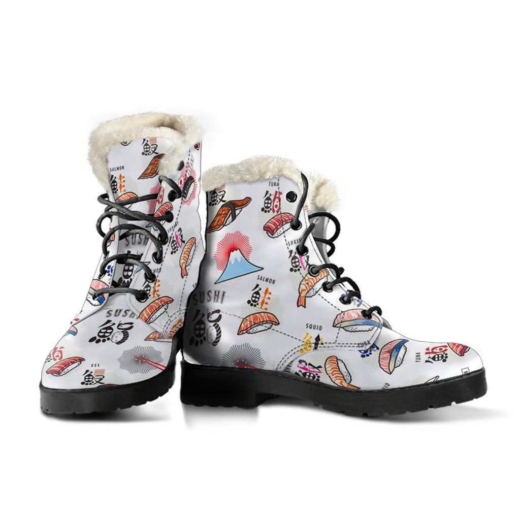 Japanese Sushi Kawaii Pattern Print Comfy Winter Boots-grizzshop