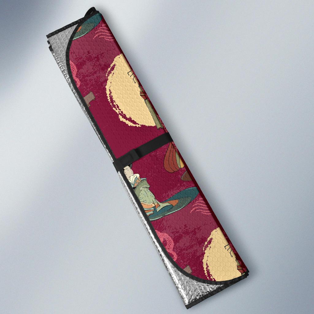 Japanese Tokyo Pattern Print Car Sun Shade-grizzshop