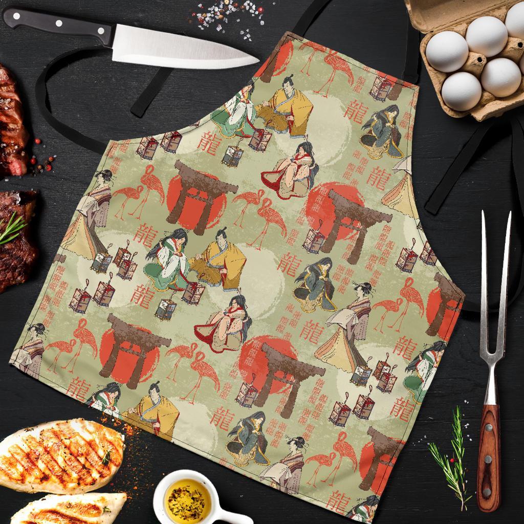 Japanese Tokyo Print Pattern Men's Apron-grizzshop