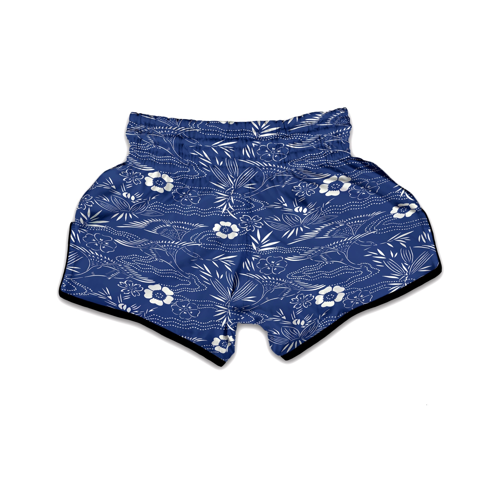 Japanese Vintage Print Pattern Muay Thai Boxing Shorts-grizzshop