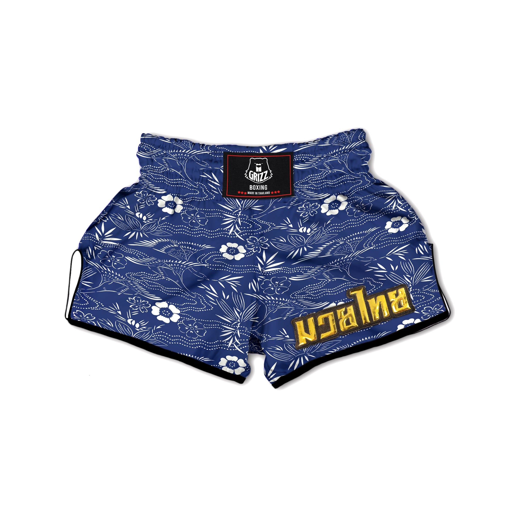Japanese Vintage Print Pattern Muay Thai Boxing Shorts-grizzshop