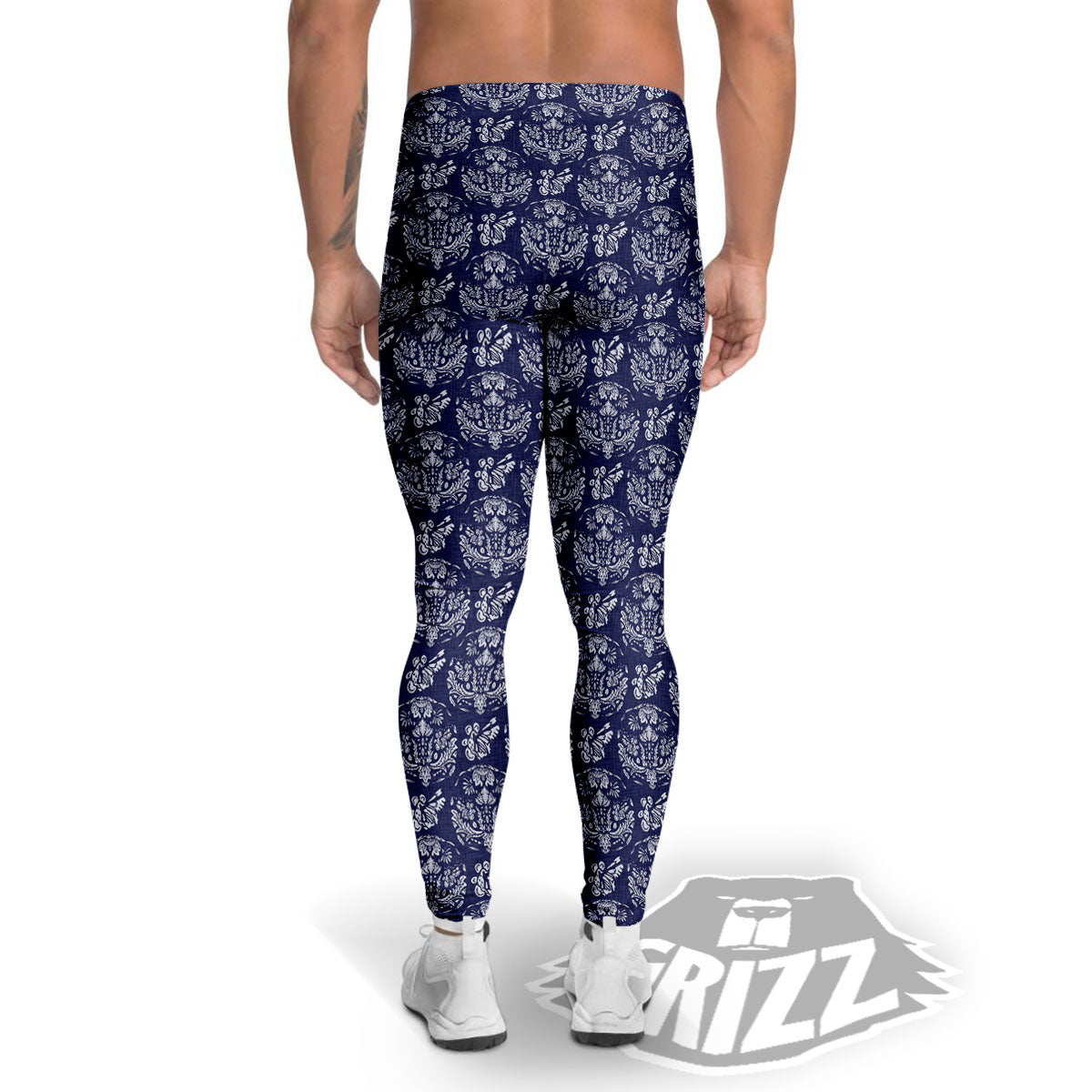 Jeans Bohemian Denim Print Pattern Men's Leggings-grizzshop