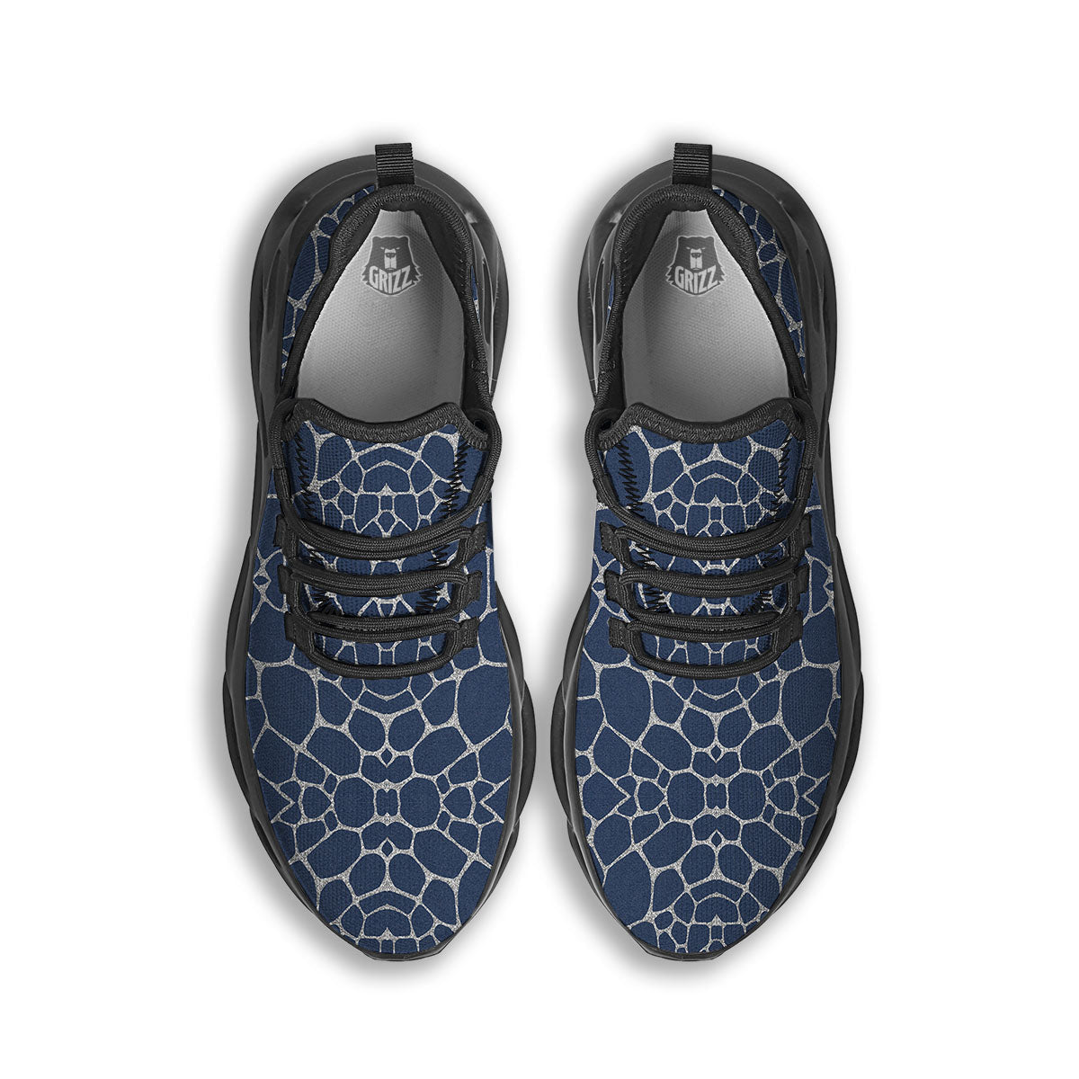 Jeans Giraffe Denim Print Pattern Black Running Shoes-grizzshop