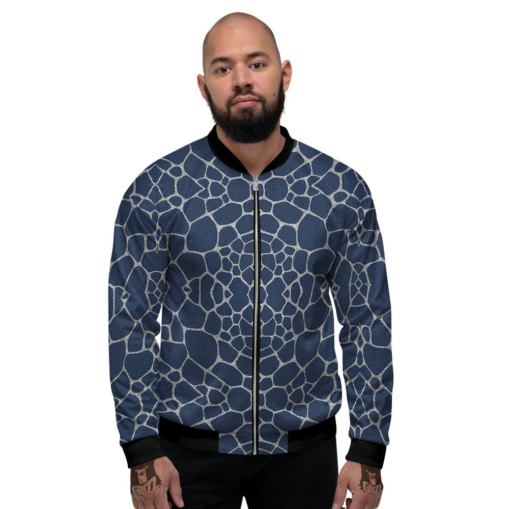 Jeans Giraffe Denim Print Pattern Men's Bomber Jacket-grizzshop