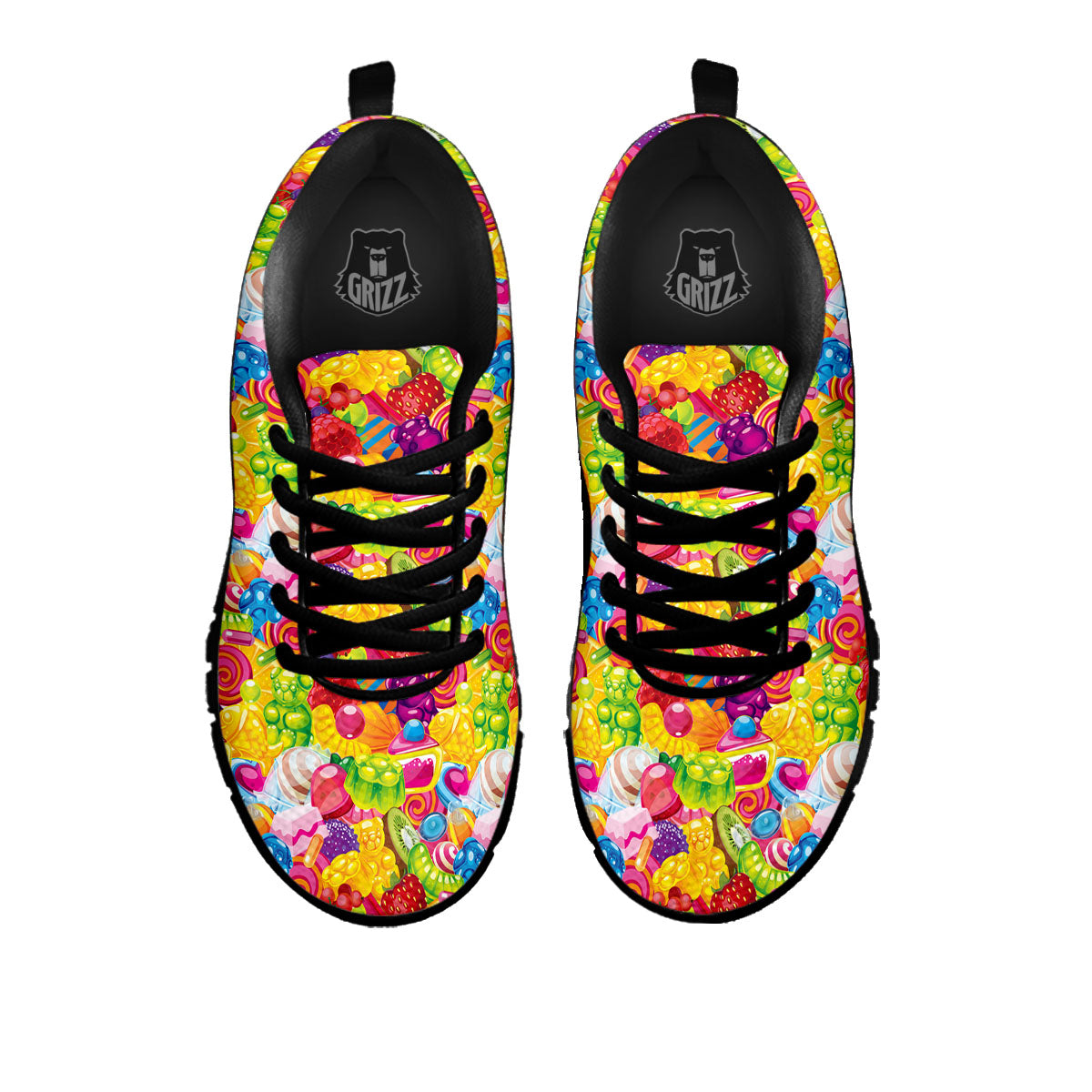 Jelly And Candy Print Pattern Black Sneaker-grizzshop