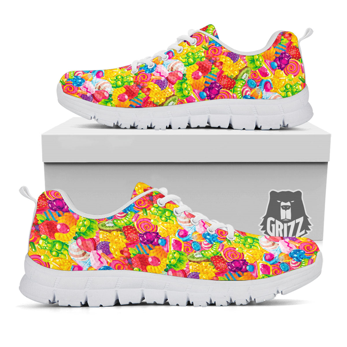 Jelly And Candy Print Pattern White Sneaker-grizzshop