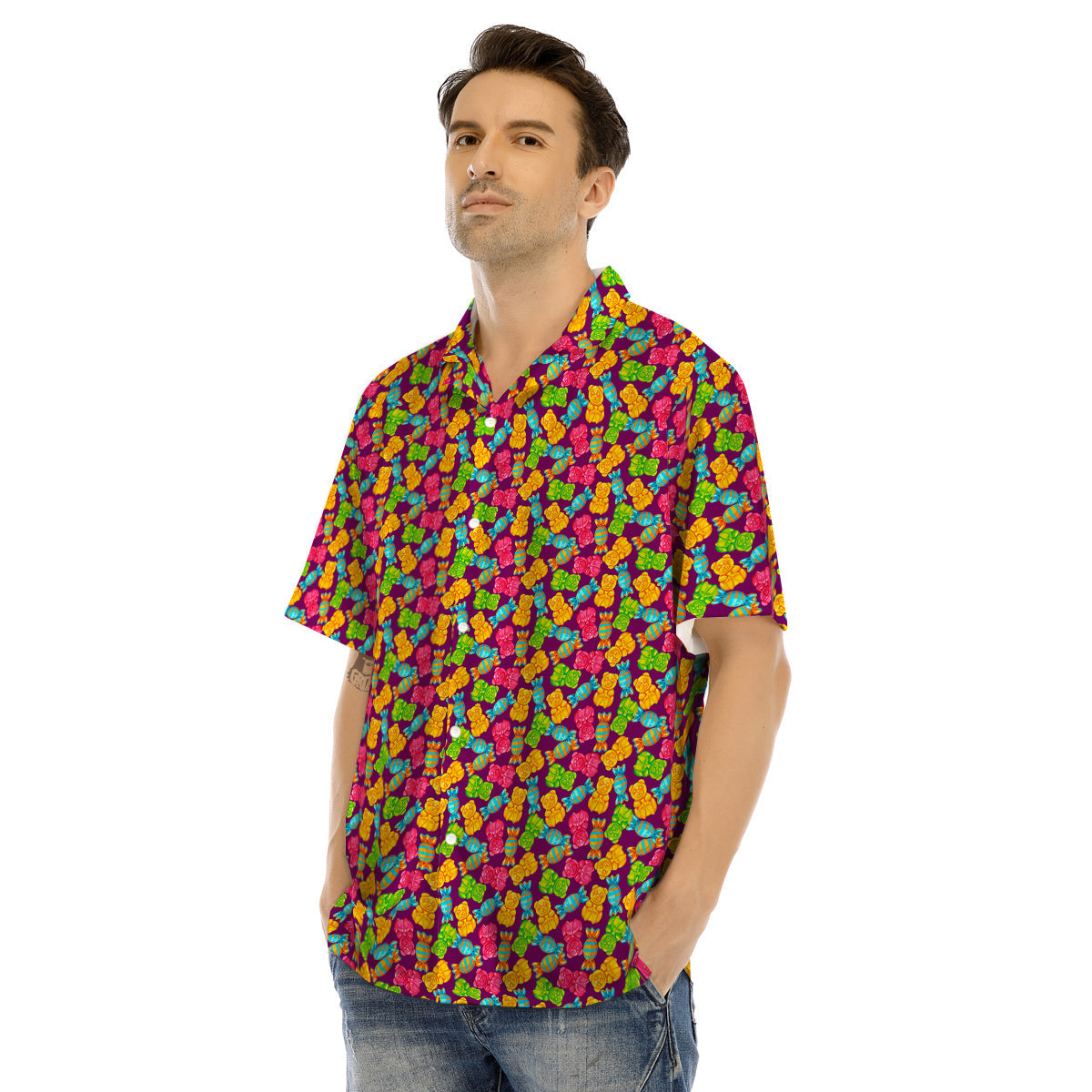 Jelly And Colorful Candy Print Men's Hawaiian Shirt-grizzshop