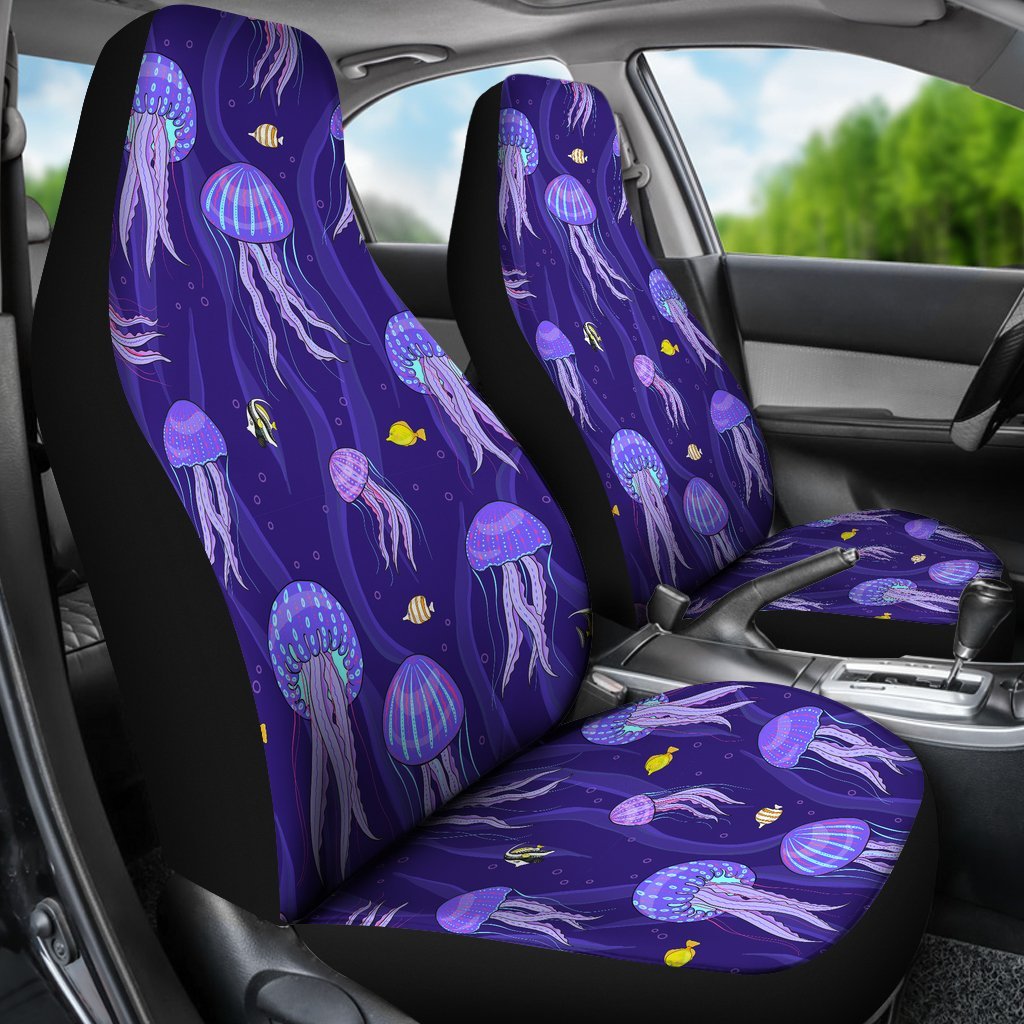 Jellyfish Cartoon Print Pattern Universal Fit Car Seat Cover-grizzshop