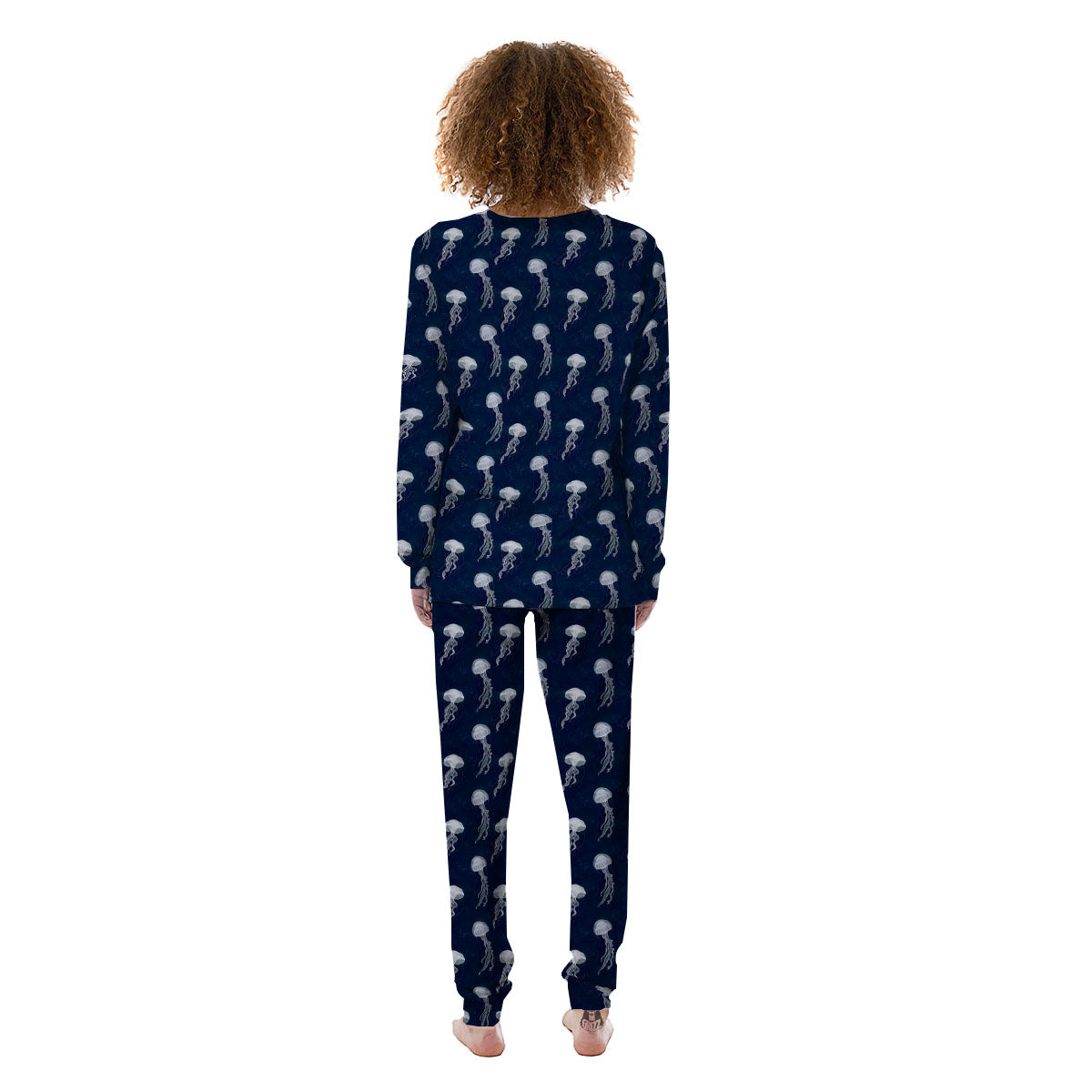 Jellyfish Fish Print Pattern Women's Pajamas-grizzshop