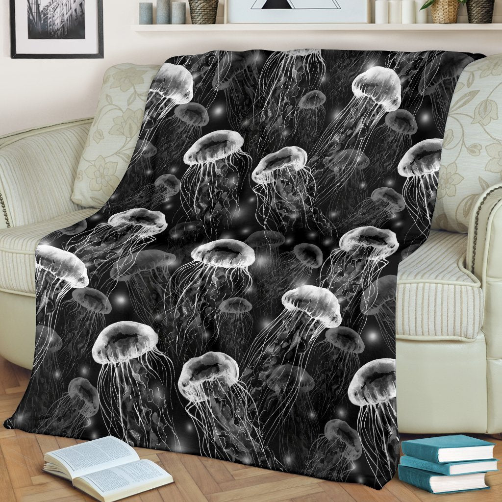 Jellyfish Pattern Print Blanket-grizzshop