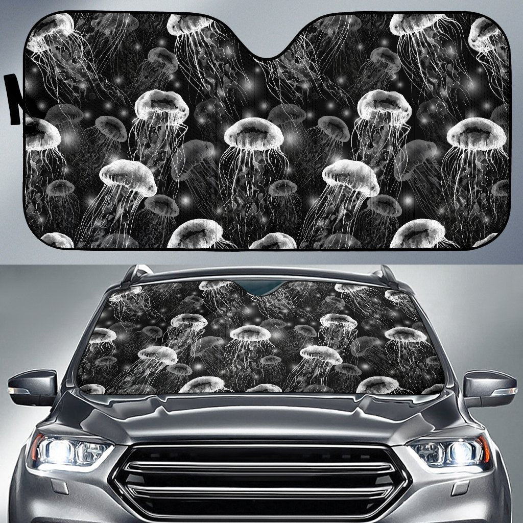 Jellyfish Pattern Print Car Sun Shade-grizzshop