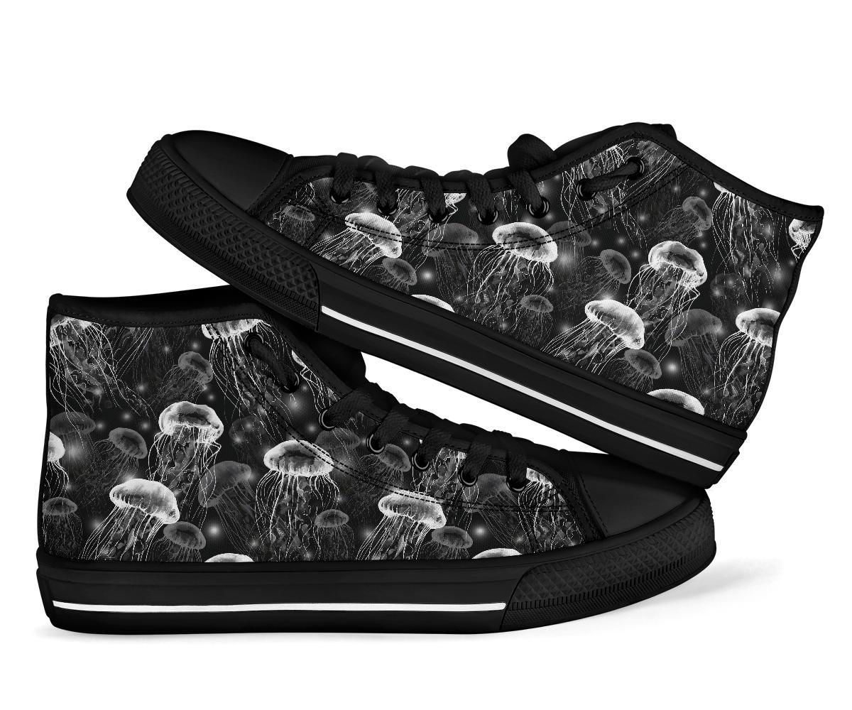 Jellyfish Pattern Print Men Women's High Top Shoes-grizzshop