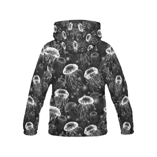 Jellyfish Pattern Print Women Pullover Hoodie-grizzshop
