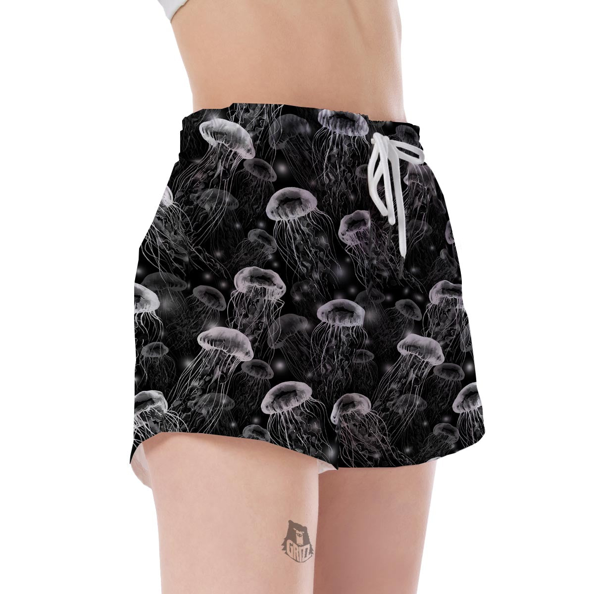 Jellyfish Pattern Print Women's Shorts-grizzshop