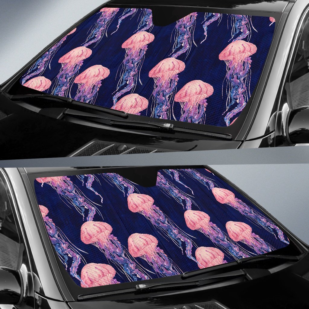 Jellyfish Print Pattern Car Sun Shade-grizzshop