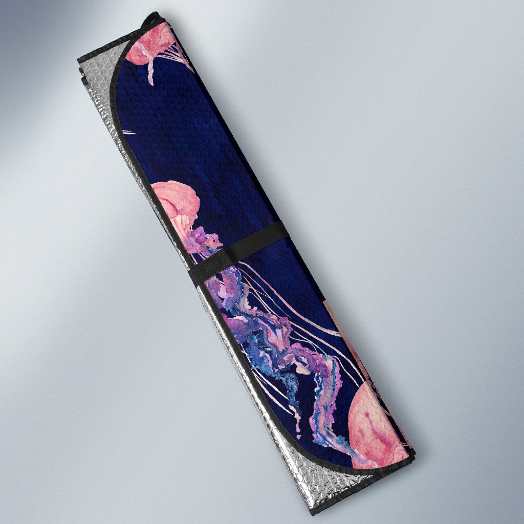 Jellyfish Print Pattern Car Sun Shade-grizzshop
