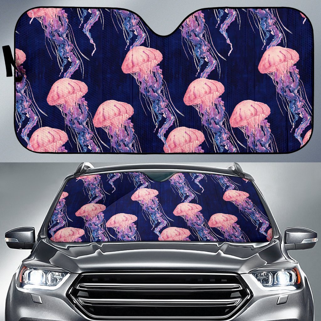 Jellyfish Print Pattern Car Sun Shade-grizzshop